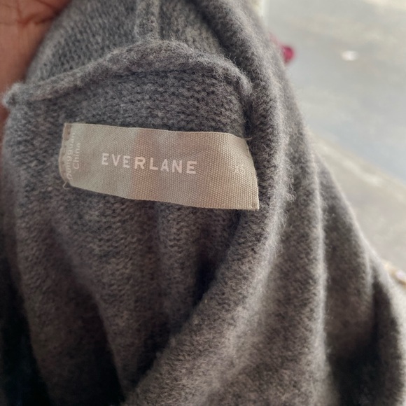 EVERLANE 100% WOOL Fine Knit Pullover Hoodie Sweater | Gray Minimalist XS - Picture 5 of 7